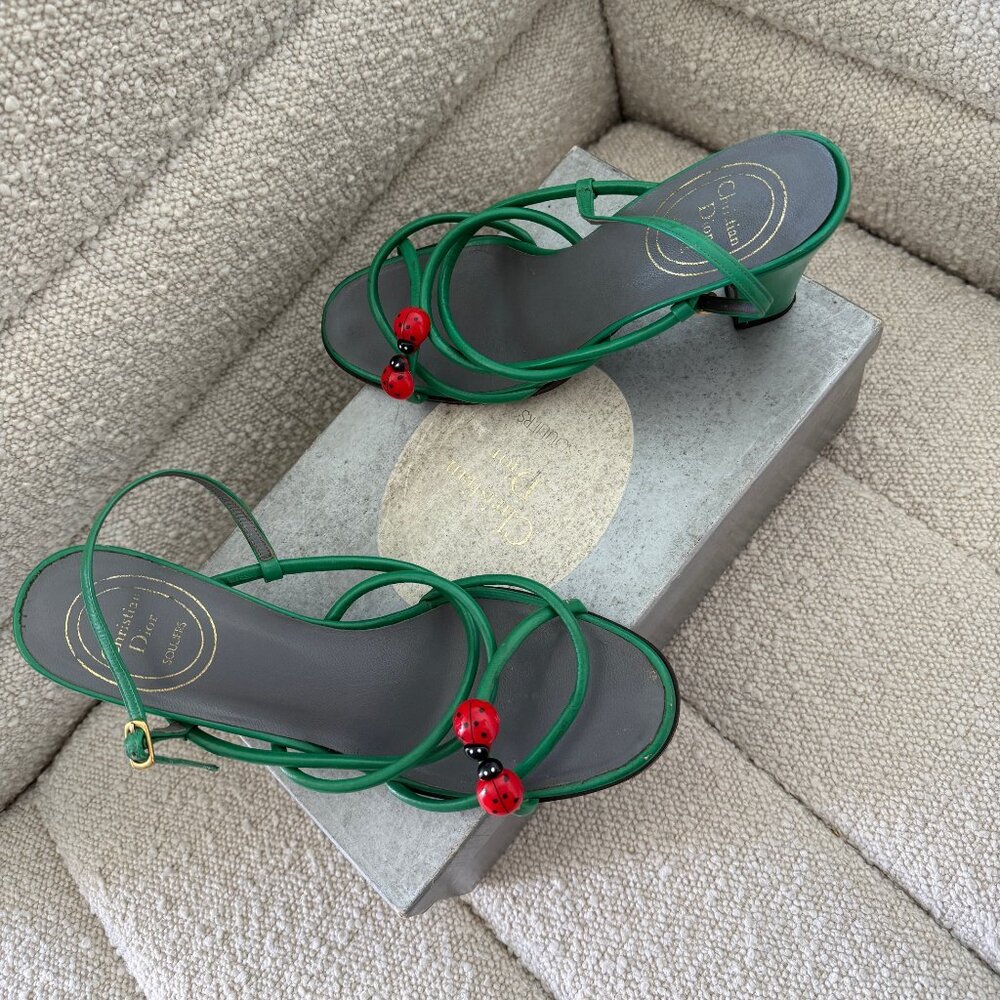 Vintage Christian Dior Ladybug Sandals - Picture 2 of 7